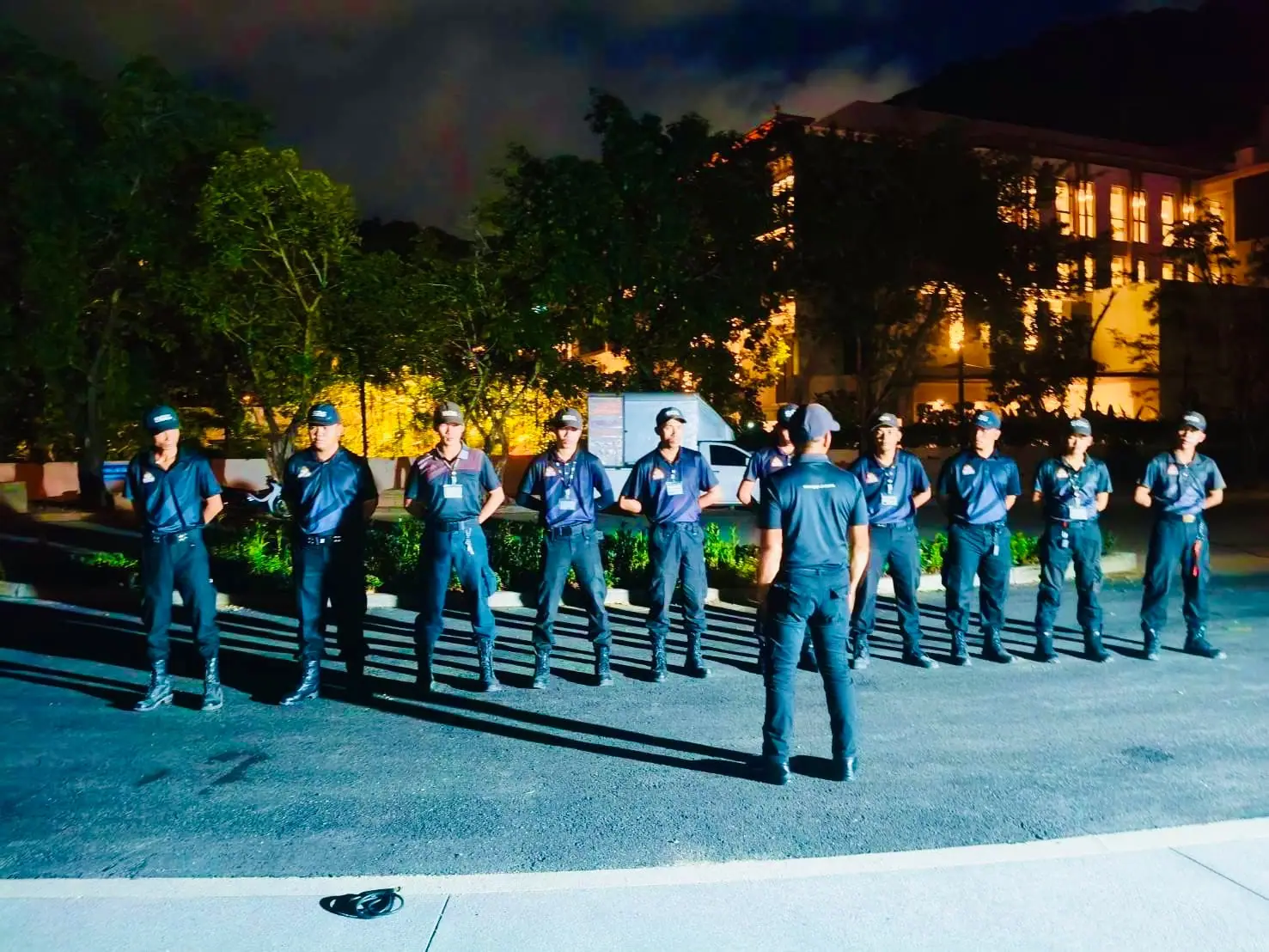 SGS Security night shift on parade at MontAzure, Kamala, Phuket
